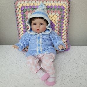 Handmade Crochet Adorable Baby Hooded Jacket